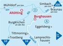 Wandelkaart 199 Altötting - Burghausen | Kompass