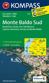 Wandelkaart 692 Monte Baldo Süd-Bardolino-Garda-Torri di Benaco-Caprino Veronese-Ferrara di monte Baldo | Kompass