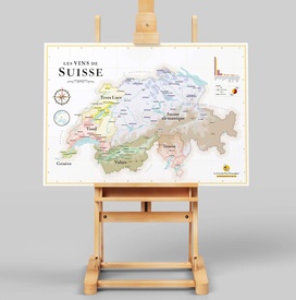 Poster Suisse Vins Carte | 70 x 50 cm | La carte des vins