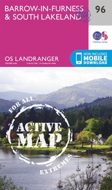 Wandelkaart - Topografische kaart 96 Landranger Active Barrow-in-Furness / South Lakeland | Ordnance Survey