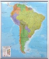 Zuid Amerika - South America political, 100 x 120 cm