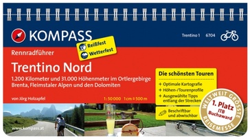 Fietsgids Rennradführer Trentino 01: Trentino Nord - Dolomieten | Kompass